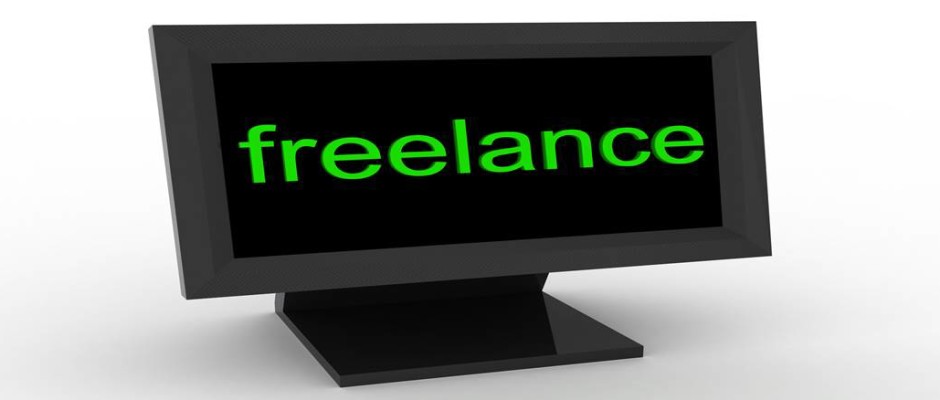 Freelance message on computer screen