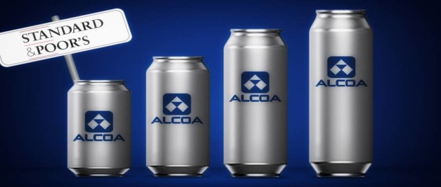 Aluminum cans with Alcoa printed on them